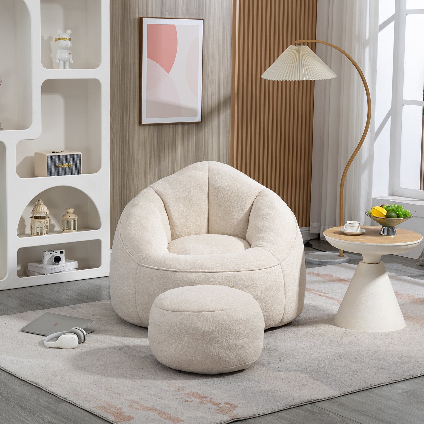 Bean Bag Sofa Chair With Footrest