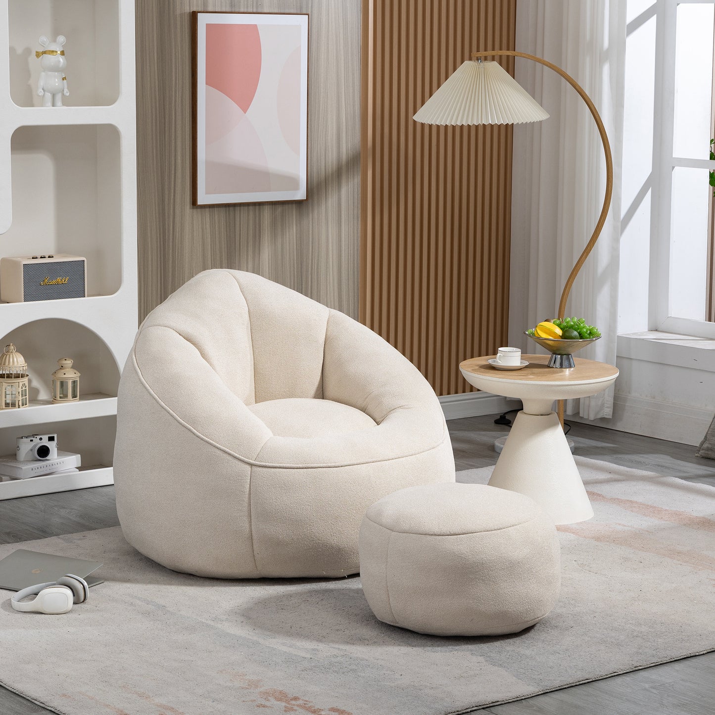 Bean Bag Sofa Chair With Footrest