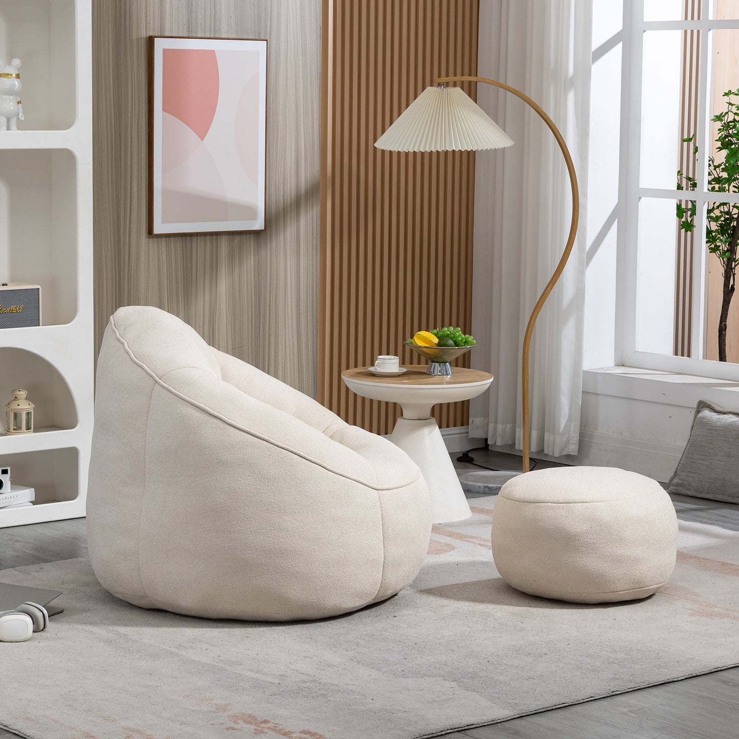 Bean Bag Sofa Chair With Footrest