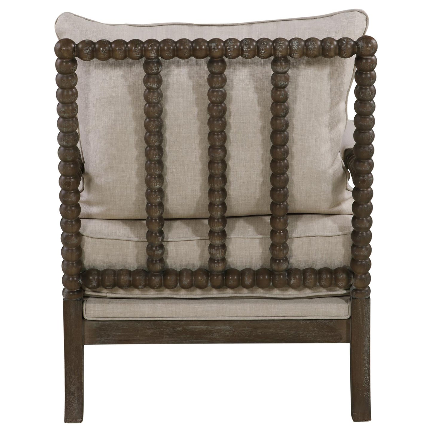 Spindled Beige And Natural Removable Back Accent Chair