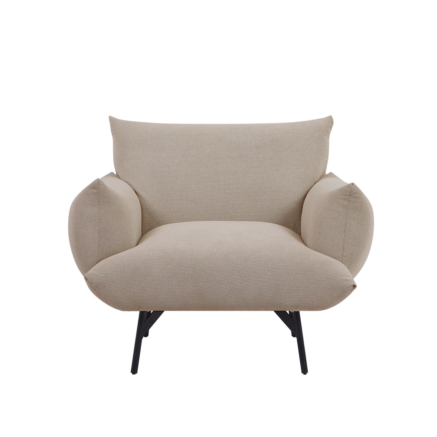 Oversized Living Room Accent Armchair Upholstered-single Sofa Chair, Mid-century Modern Comfy Fabric Armchair With Metal Leg For Bedroom Living Room Apartment - As Pic