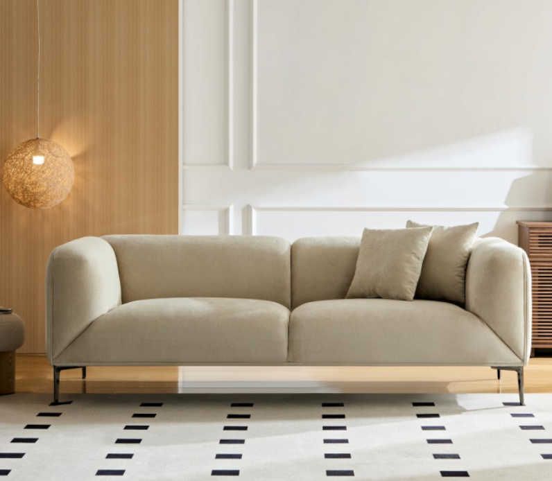 Wks2b Beige Sofa Can Be Placed In The Studio, Living Room, Attic Multiple Scenes, Modern Style Simple Fashion, Size 89.37* 35.43* High 28.74 Inches - As Pic