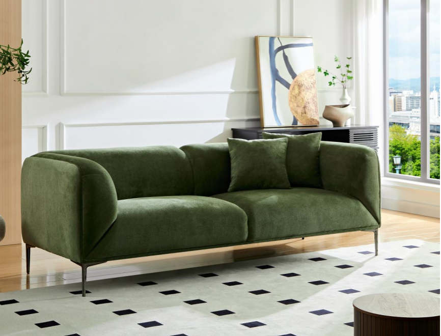 Wks2g Green Sofa Can Be Placed In The Studio, Living Room, Attic Multiple Scenes, Style Modern Simple Fashion, Size 89.37* 35.43* High 28.74 Inches - As Pic