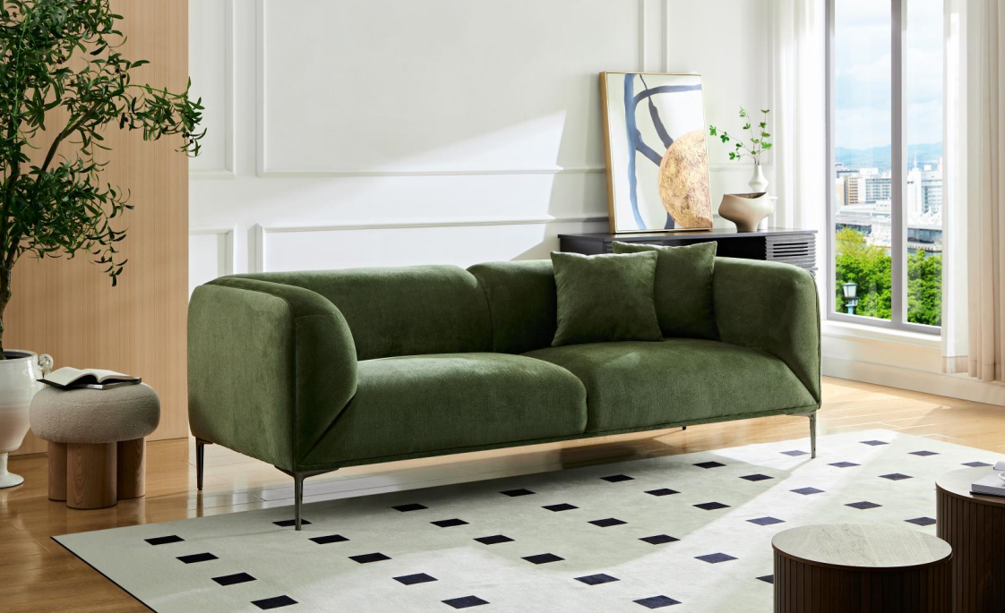 Wks2g Green Sofa Can Be Placed In The Studio, Living Room, Attic Multiple Scenes, Style Modern Simple Fashion, Size 89.37* 35.43* High 28.74 Inches - As Pic