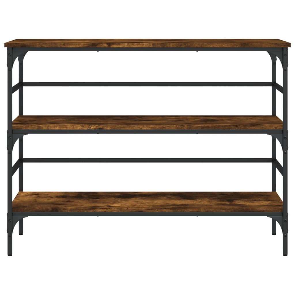 Open Shelf Console Table Smoked Oak