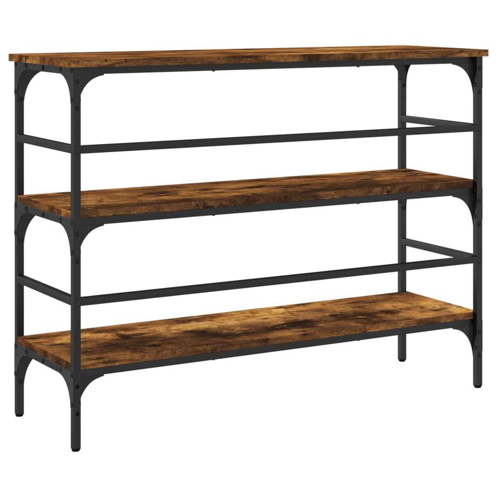 Open Shelf Console Table Smoked Oak