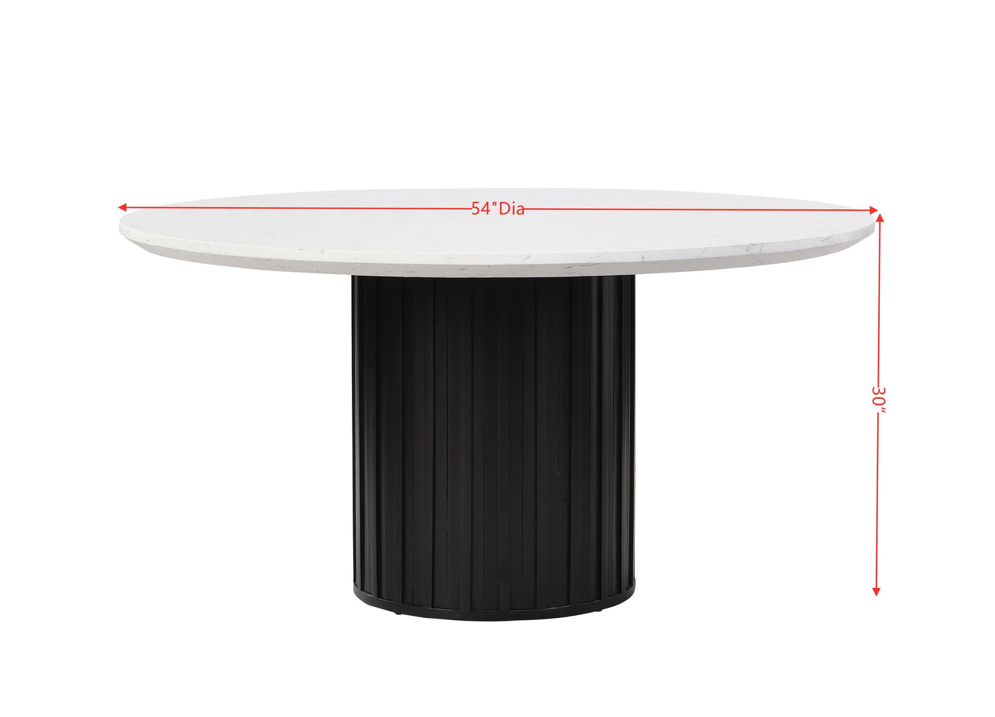 Acme Jaramillo Round Dining Table, Engineering Marble Top & Black Finish Dn02141 - As Pic