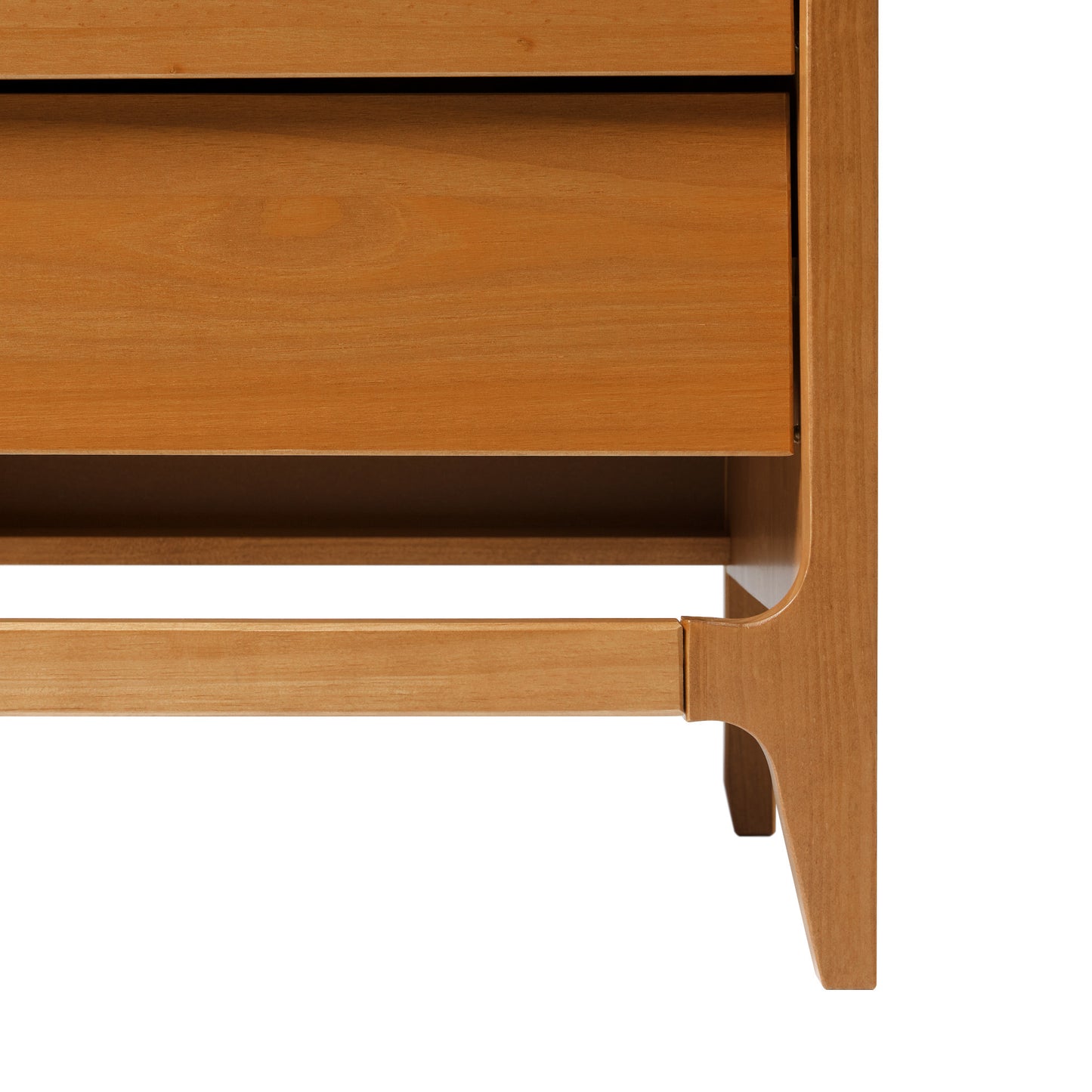 Scandi Angle Face Solid Wood Nightstand – Caramel - As Pic