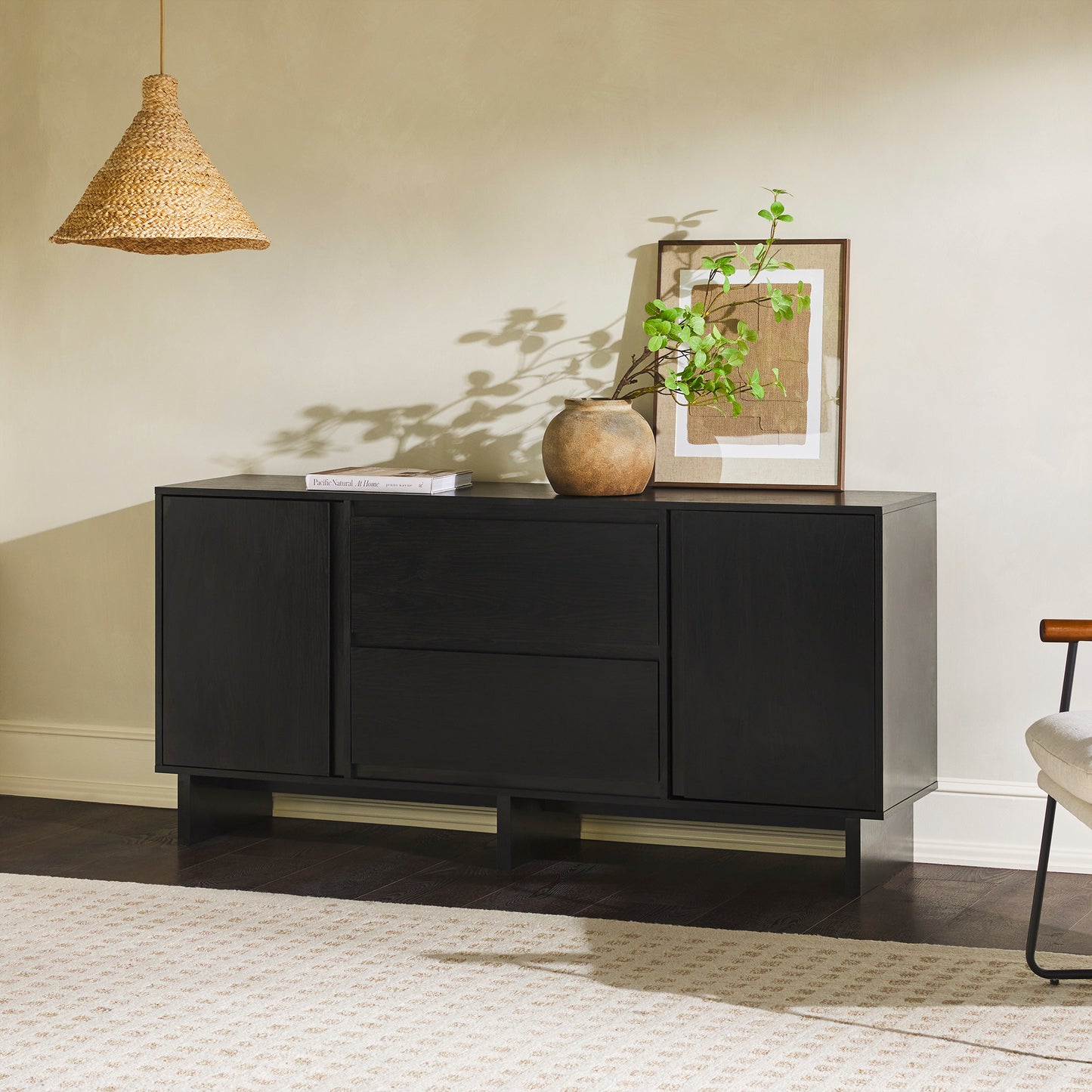 Scandi Sideboard With Beveled Drawers