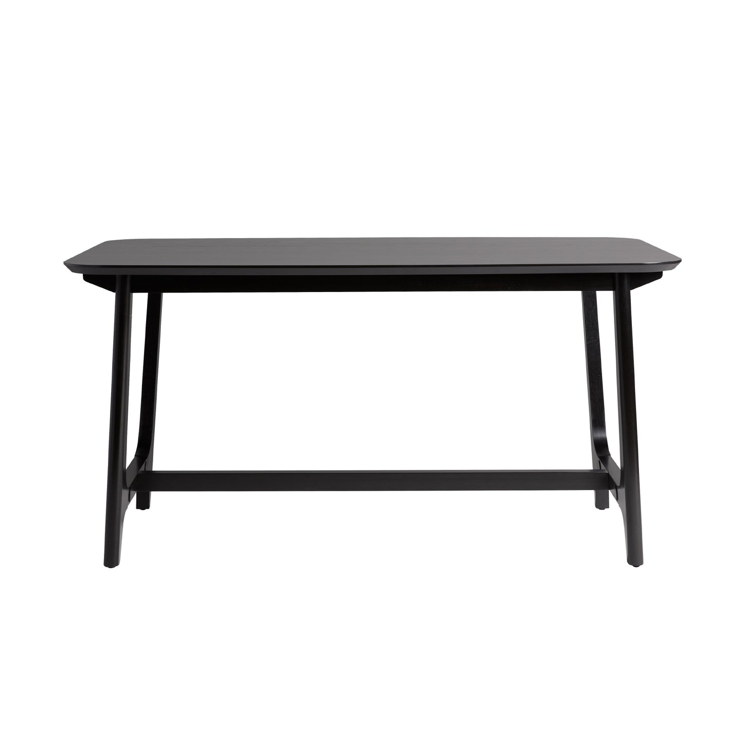 Mid-century 10015" Modern Dining Table With Trestle Base, Black Ash Veneer - As Pic