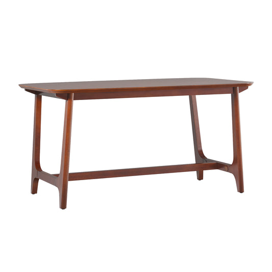 Mid-century 10015" Modern Dining Table With Trestle Base, Walnut Veneer - As Pic