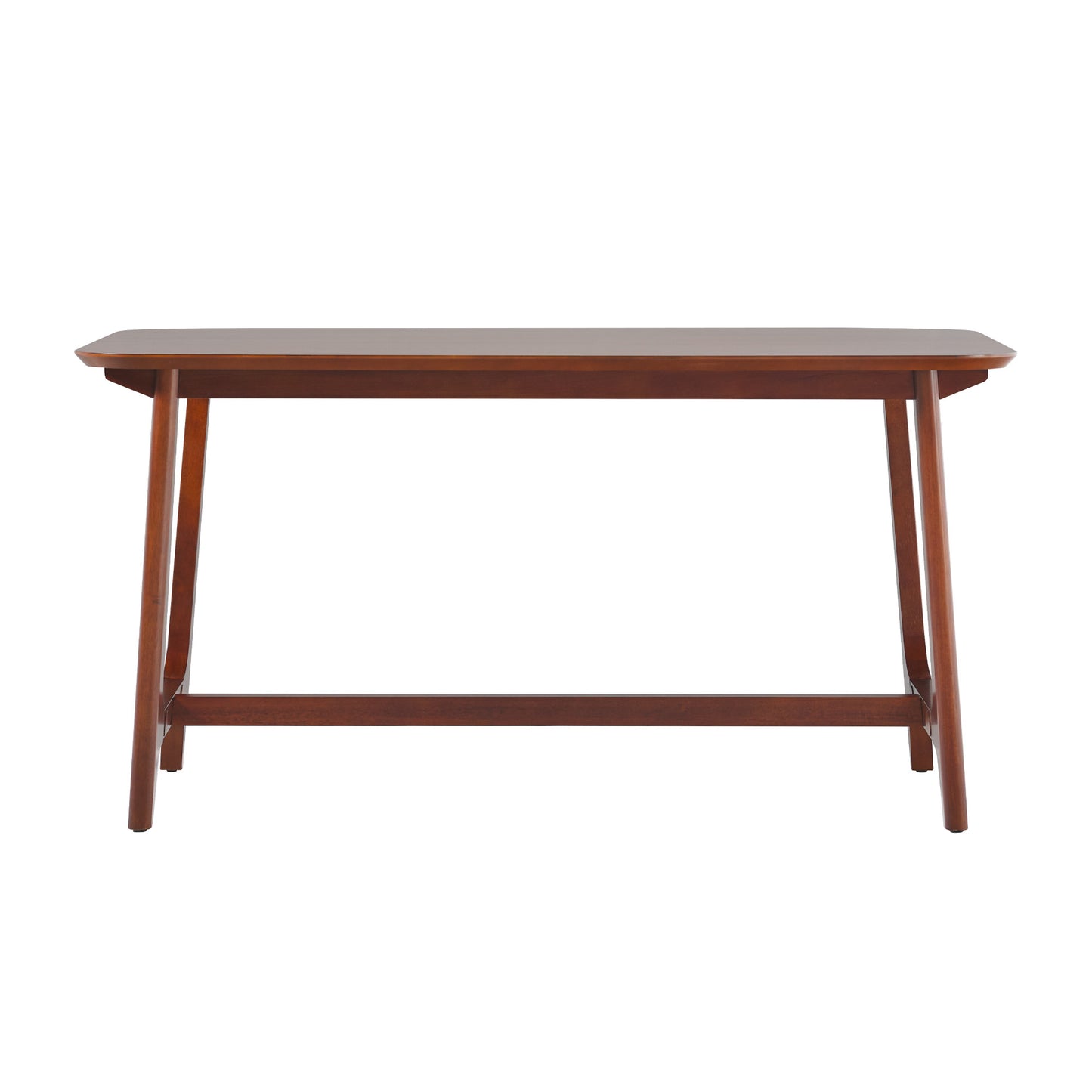 Mid-century 10015" Modern Dining Table With Trestle Base, Walnut Veneer - As Pic