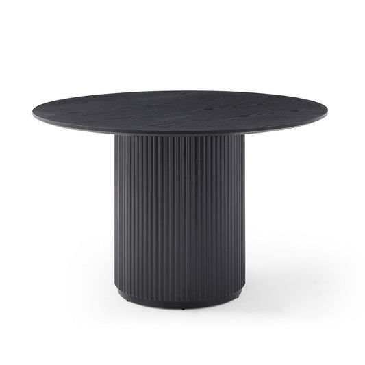 Black Round Handcraft Pedestal Dining Room Table