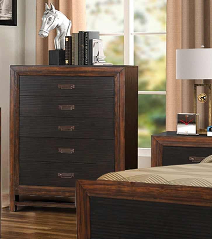 Bridgevine Home Branson 5-drawer Chest, No Assembly Required, Two-tone Finish - As Pic