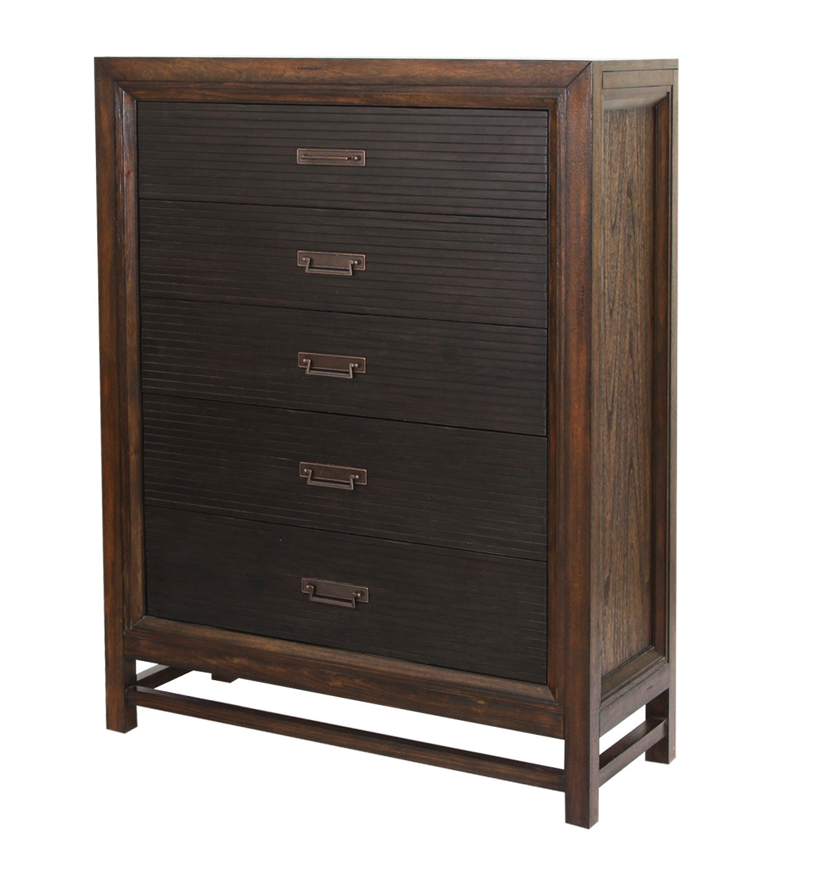 Bridgevine Home Branson 5-drawer Chest, No Assembly Required, Two-tone Finish - As Pic