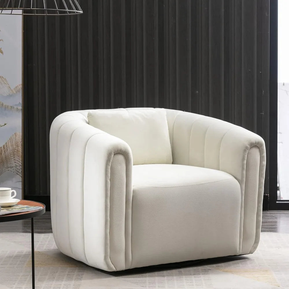 Plush Swivel Barrel Chair