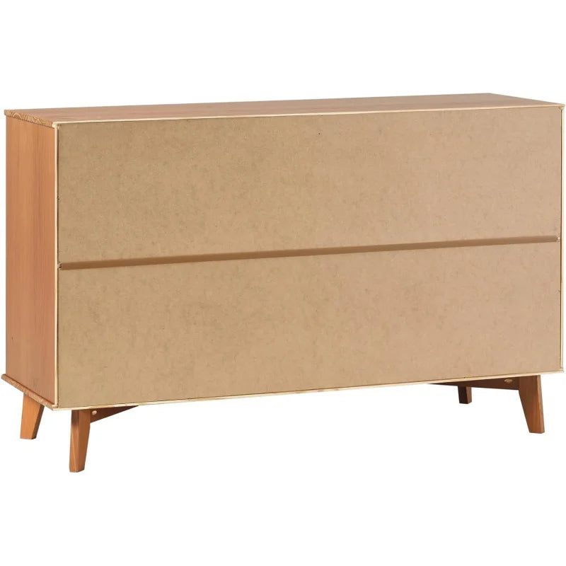 Walker Edison Modern 6-Drawer Dresser 52 inches, Caramel Handle