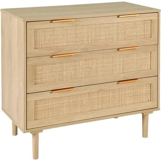 3 Drawer Rattan Dresser