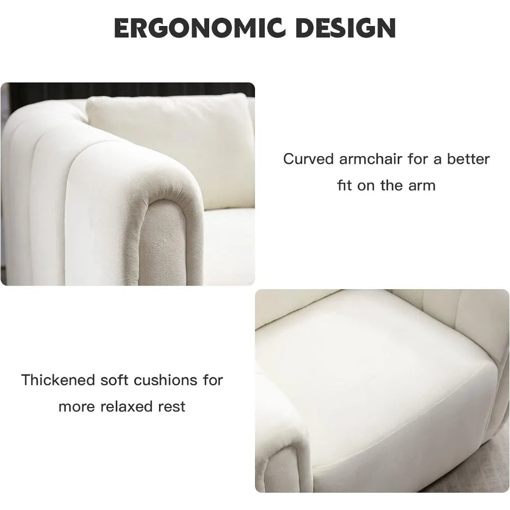 Plush Swivel Barrel Chair