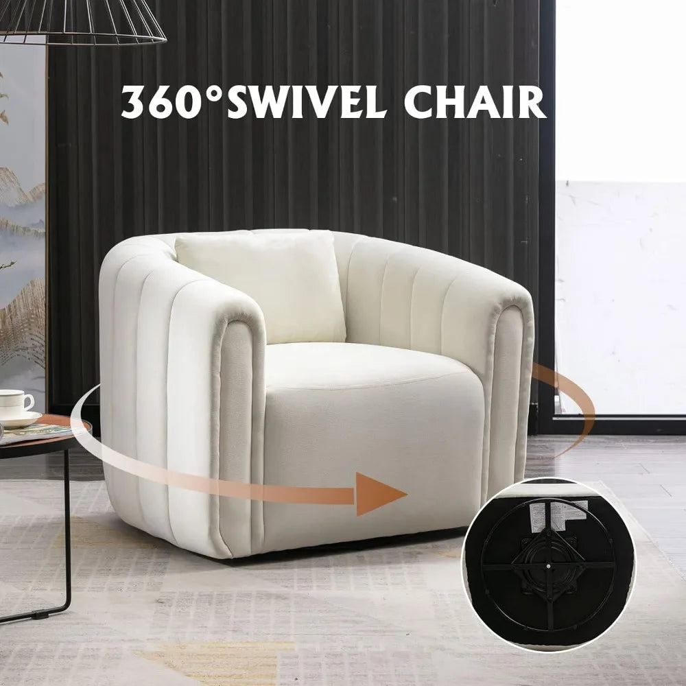 Plush Swivel Barrel Chair