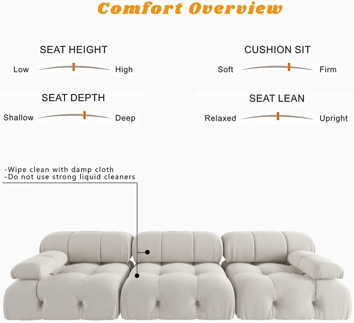 Modular Velvet Sectional Sofa