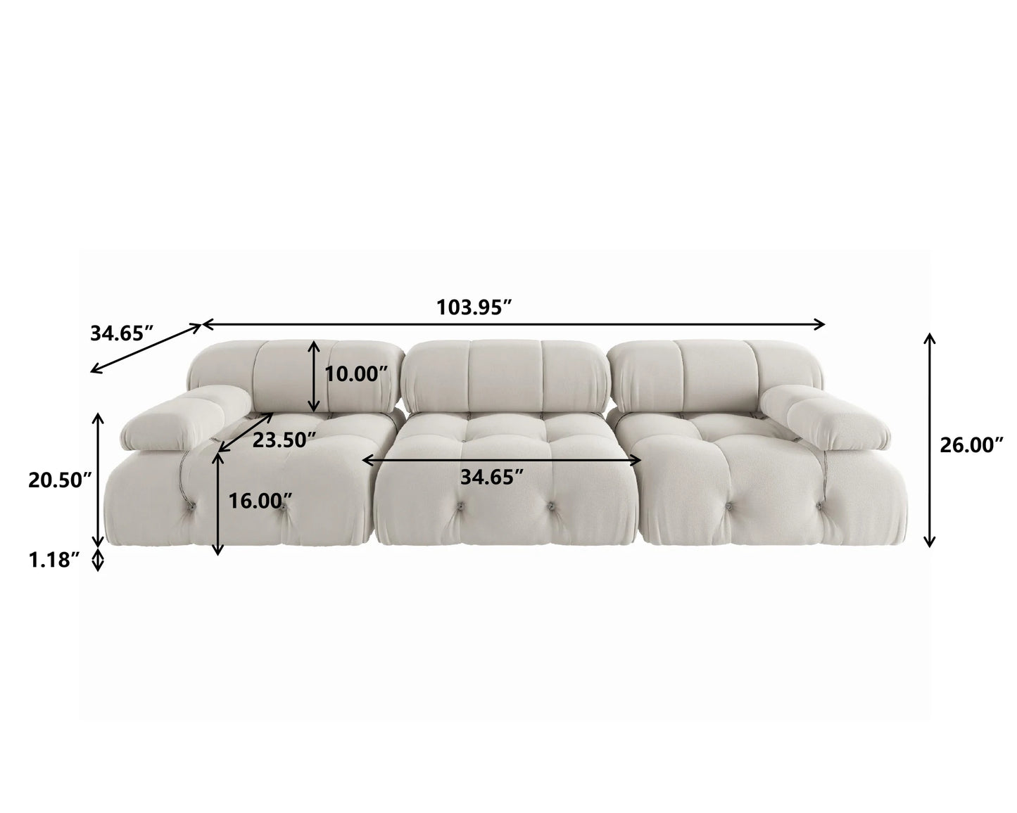 Modular Velvet Sectional Sofa