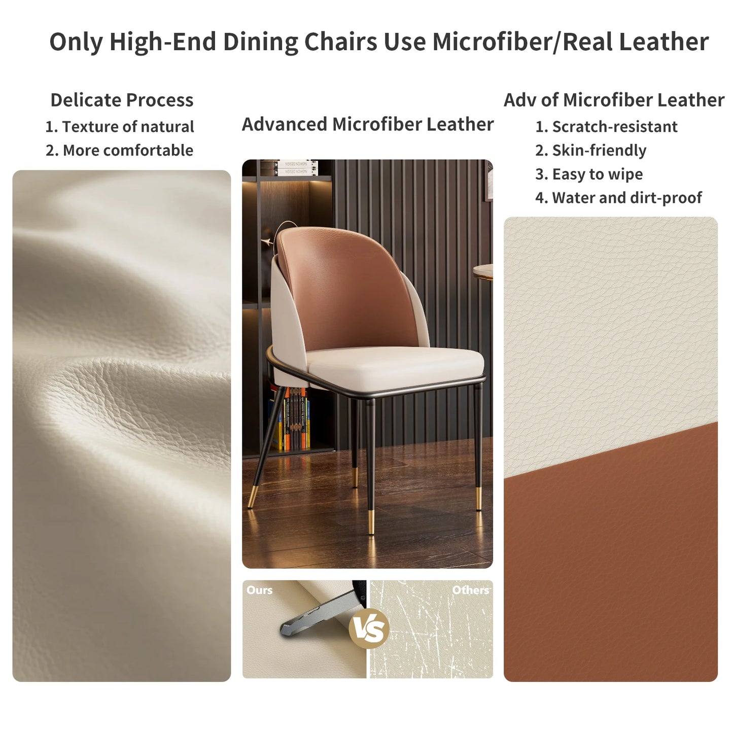 LUVODI Microfiber Leather Chairs - Set of 2