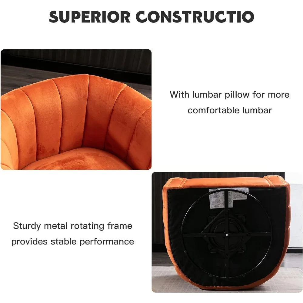 Plush Swivel Barrel Chair