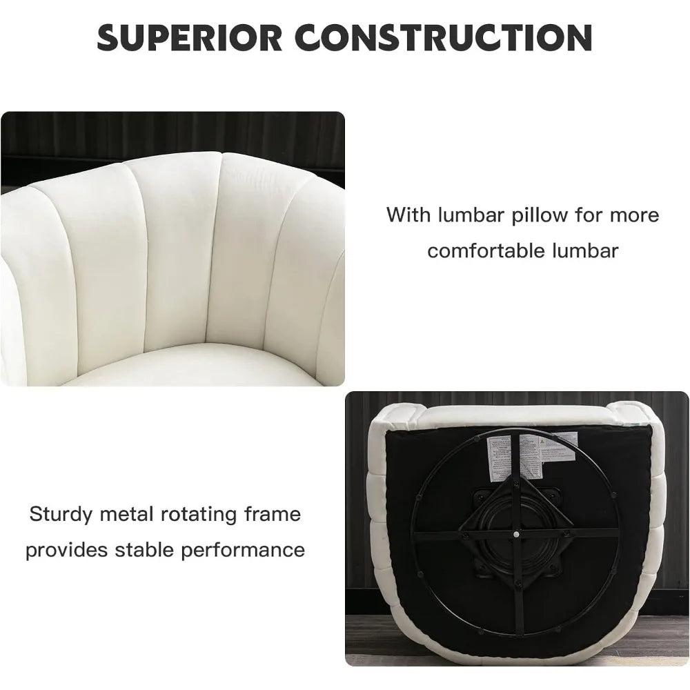 Plush Swivel Barrel Chair